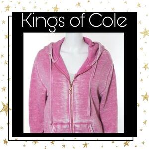 Kings Of Cole Pink Studded Hoodie Jacket Sz XS